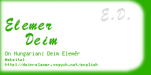 elemer deim business card