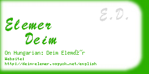 elemer deim business card